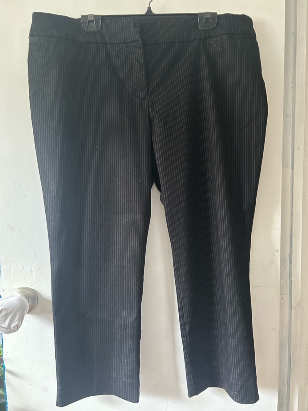 Ricki's Black Pinstripe Cropped Dress Pants